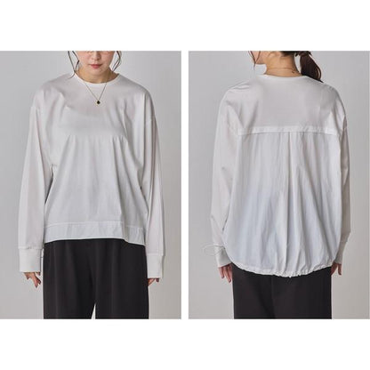 布帛ドッキングカットソー