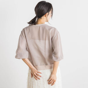 変わり織メッシュカーディガン≪手洗い可能≫