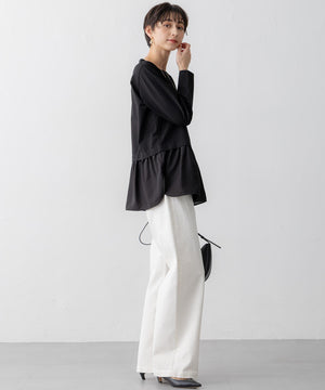 23区DENIM ストレッチ ワイドパンツ