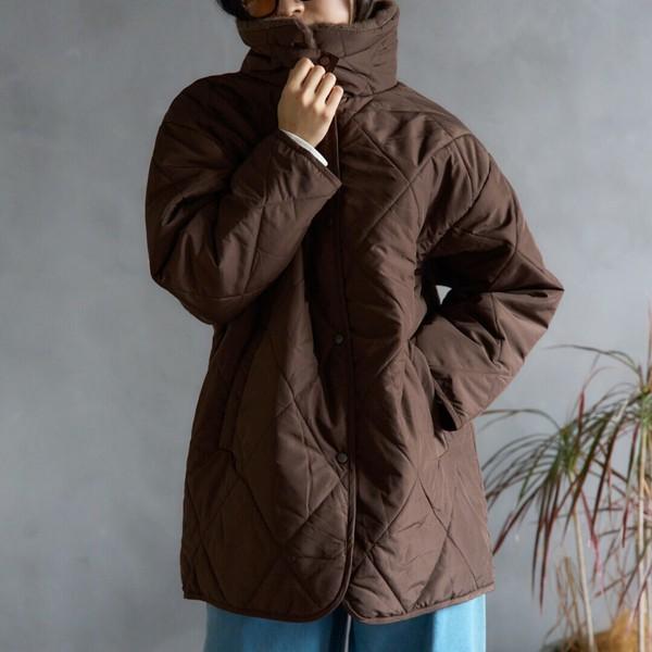 ファーカラーキルティング中綿アウター