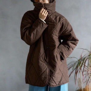 ファーカラーキルティング中綿アウター