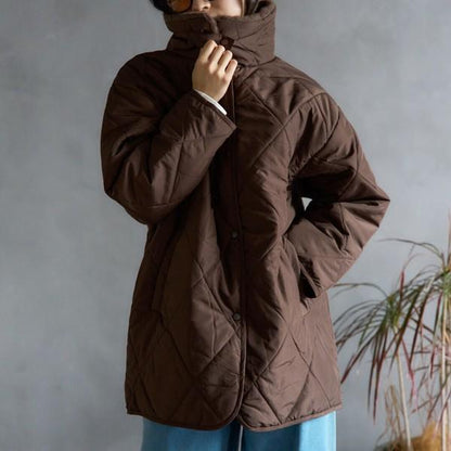 ファーカラーキルティング中綿アウター