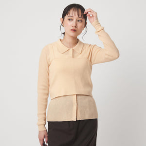 ポロニット カーディガン × ビスチェ ニット セット