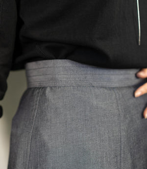 シャンブレーパネルスカート