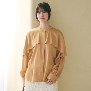 【WEB限定 Wardrobe DAILY MINIMAL】フリルレイヤーブラウス ウォッシャブル