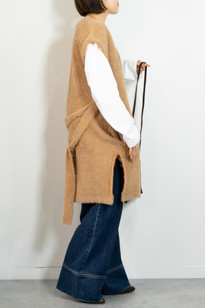 バイカラーテープシャギーニットベスト