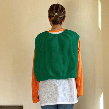 肩掛けカーデ風 2WAYニットベスト