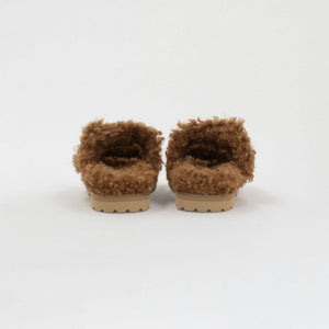 ダブルベルト フェイクファー サンダル