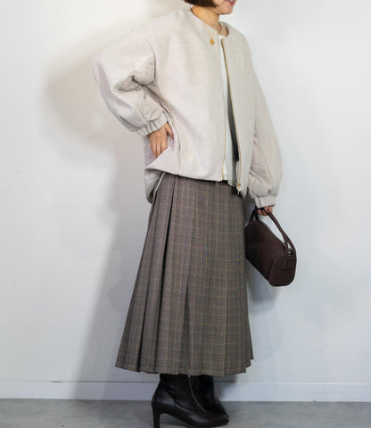 メランジ切替ノーカラーコート