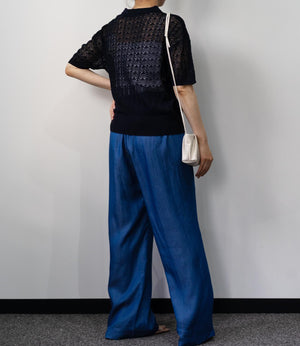 テンセルデニムストレートパンツ