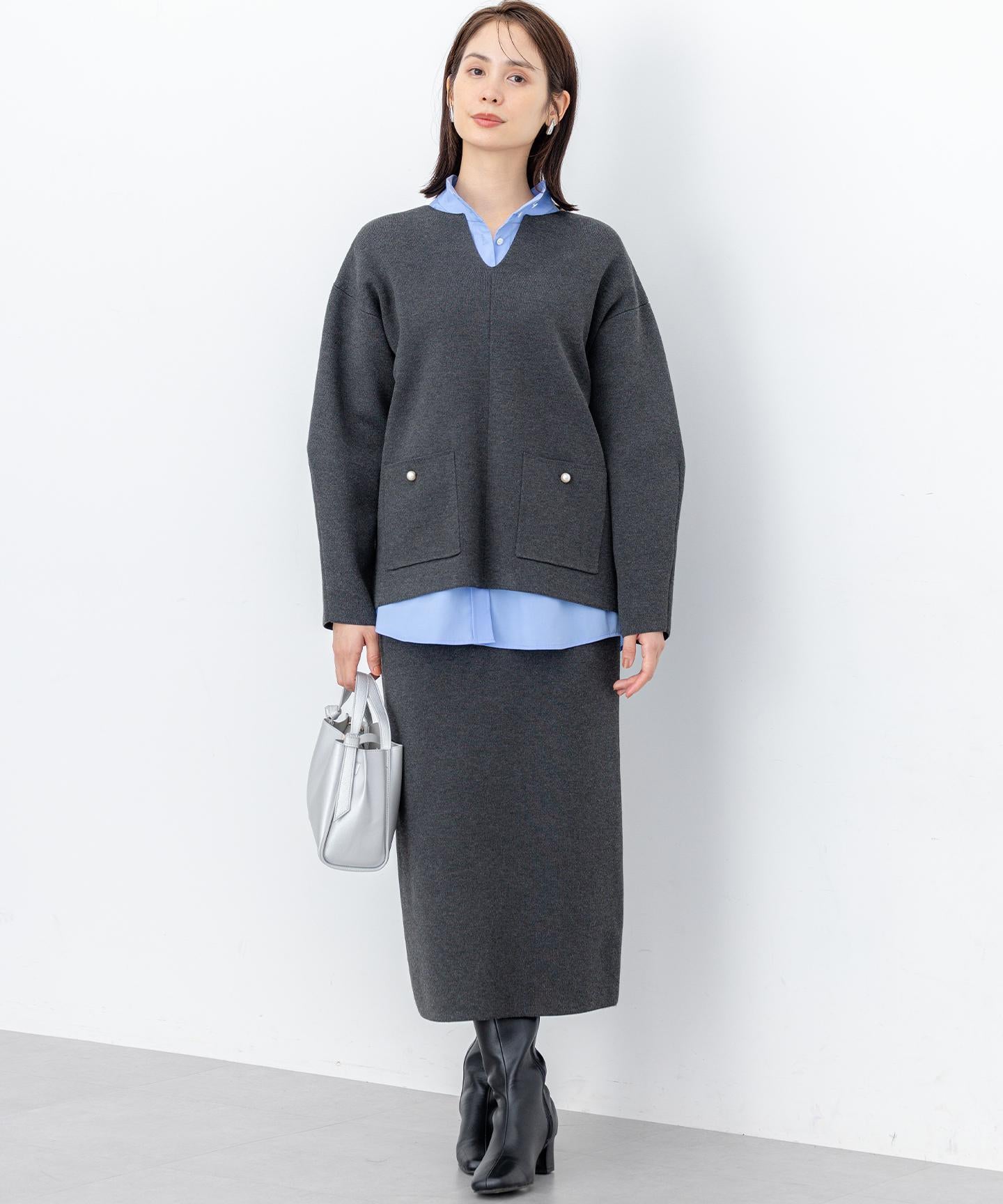 コットンタッチシャーティング刺繍入り ブラウス