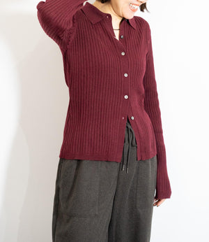 襟付きスリムニット