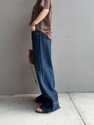 パネルヘムストレートデニム