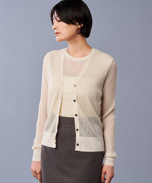 シアー リブ ノースリーブ ニット（uncrave STANDARD）