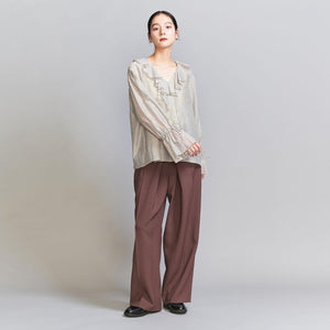 ストライプ ラッフルシャツ