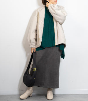 ハイネックポンチョニット