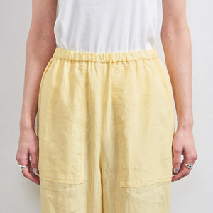 リネン パッチポケット イージーパンツ WHITE/YELLOW