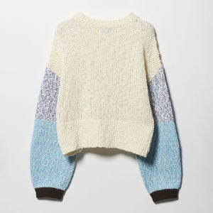 カラーミックス クルーネックニット