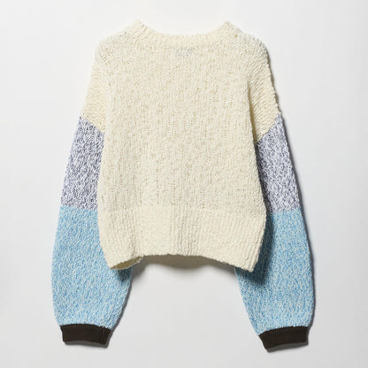 カラーミックス クルーネックニット