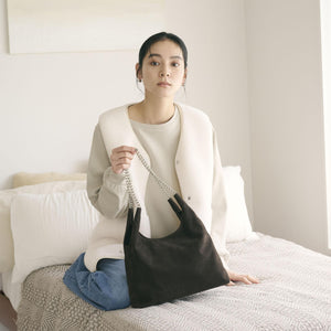 スエードライク チェーン ショルダーバッグ