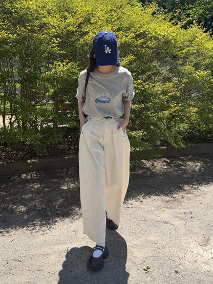 ドローイングプリントコットンTシャツ
