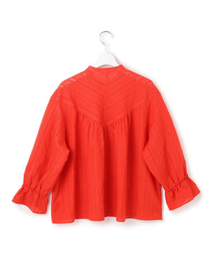 カラミ ストライプ  切り替え ブラウス