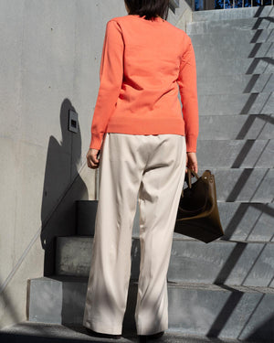 クルーネックストレートニット