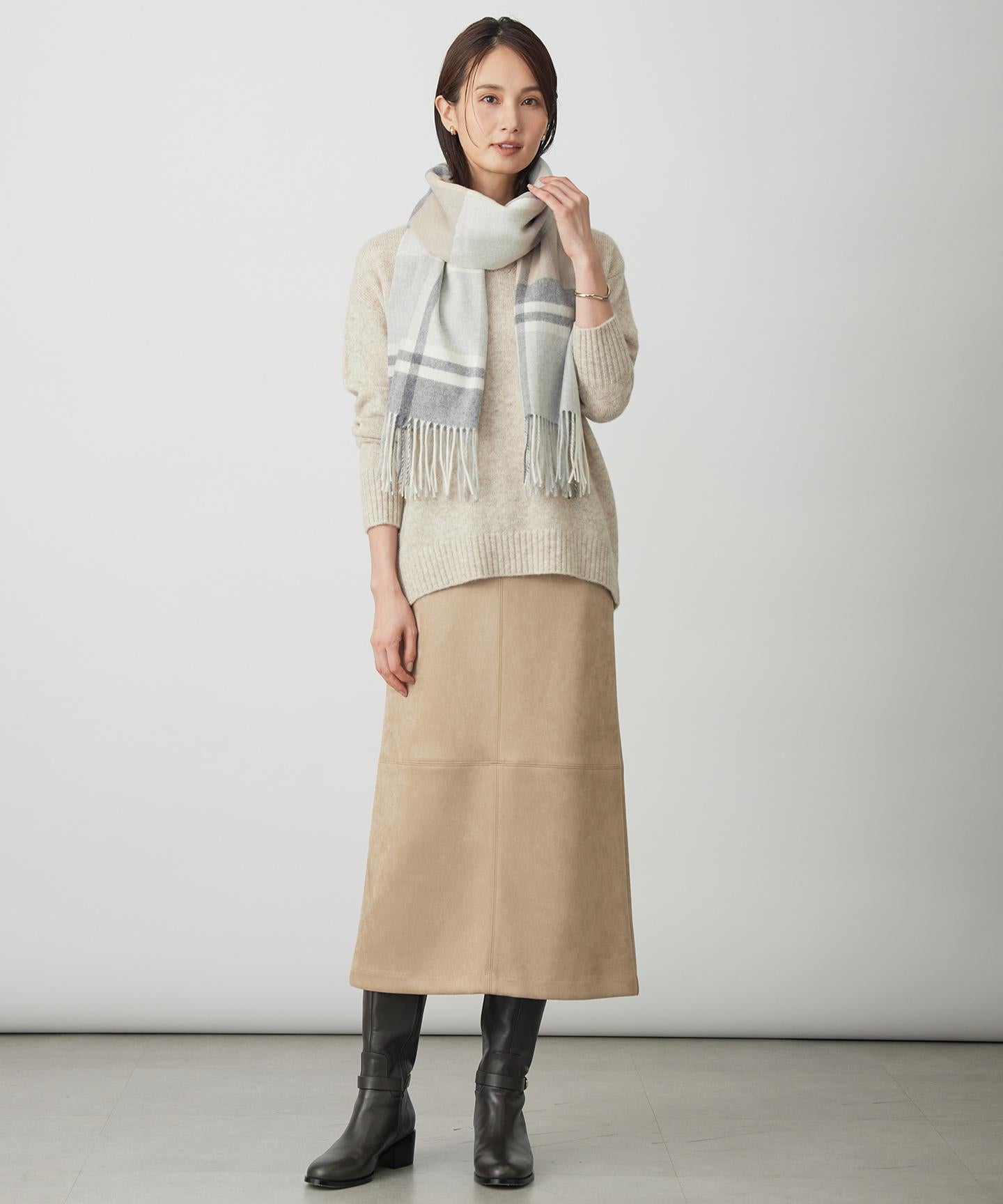 カシミヤチェック マフラー