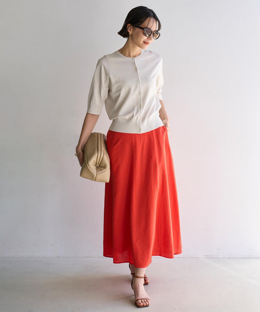 リネンレーヨン セミフレアスカート