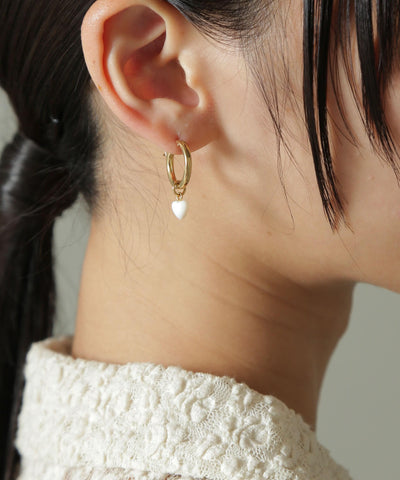 ハートストーンピアス