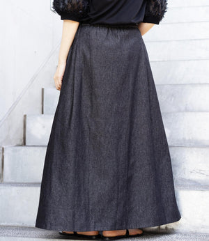 グレースフレアタックデニムスカート