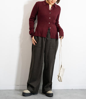 襟付きスリムニット