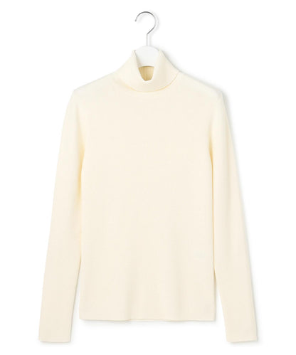 ウーステッドウール リブタートル ニット