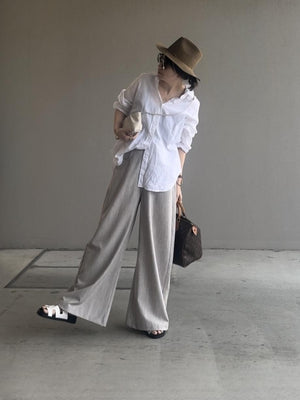 リネンワイドスラックス