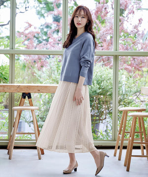 ラグランニットトップス