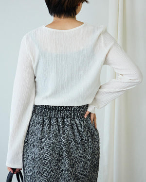 微光沢ランダムシアーカットソー