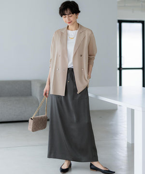 シアー ダブルブレスト ニット ジャケット