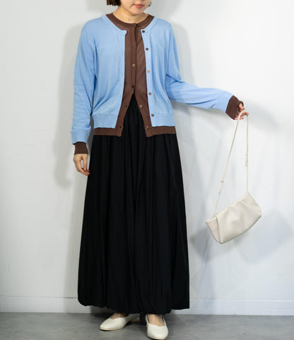 レイヤード風バイカラーカーディガン