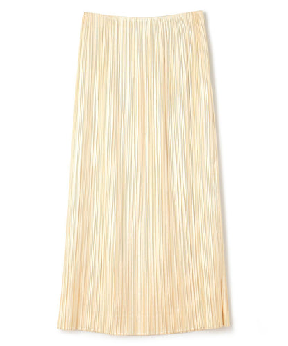 レザー ライク サテン プリーツスカート（uncrave WHITE）