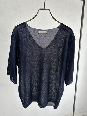 Vネックリネンカットソー