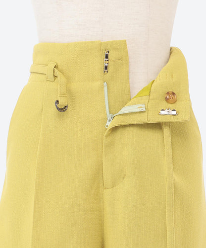 9分丈ハイウエストワイドパンツ