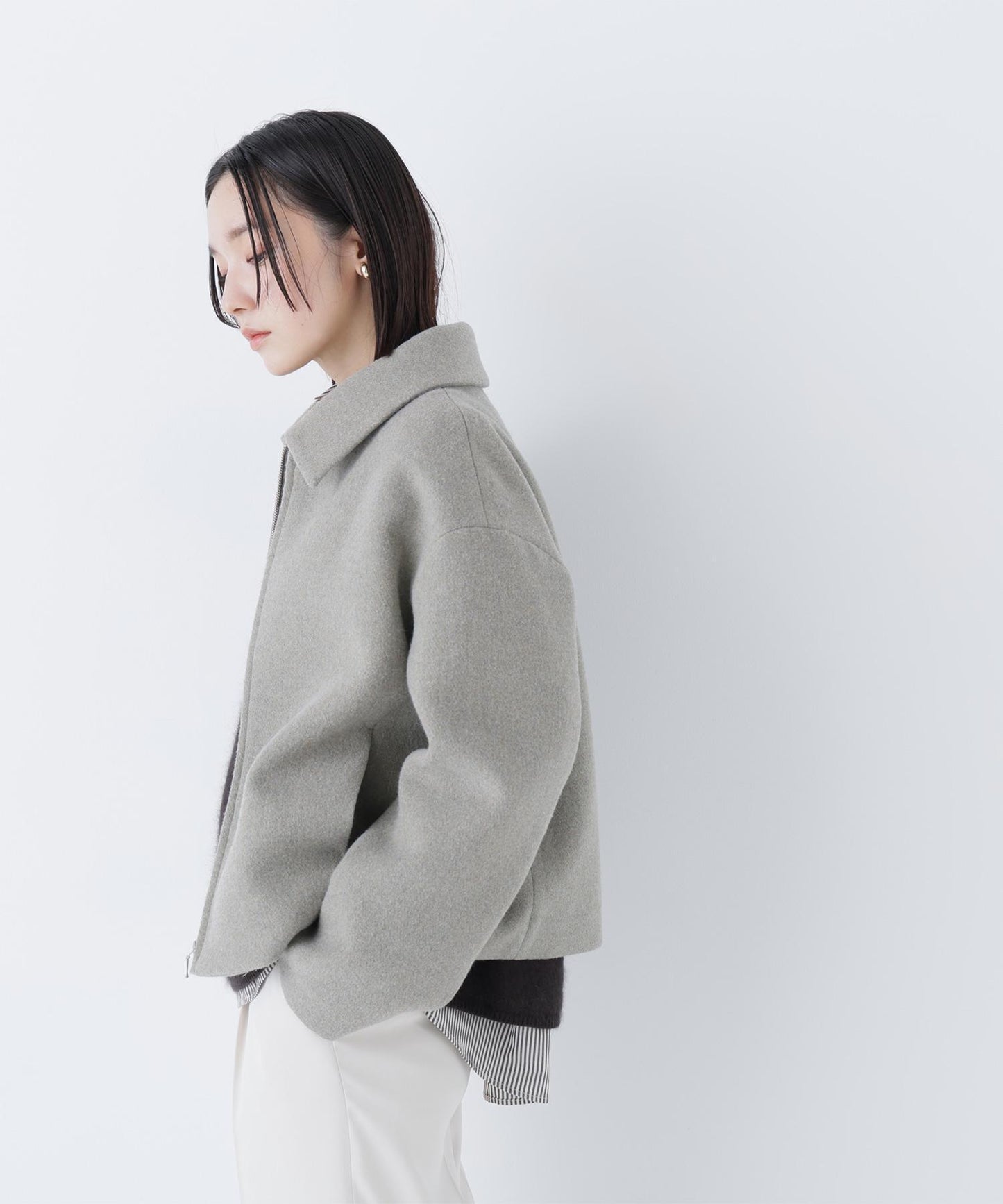 ＜朝比奈 彩さんコラボ＞ステンカラージップブルゾン