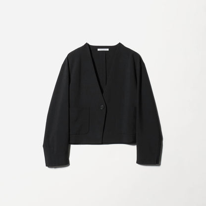 ポリエステルブレンド カラーレス ショートジャケット