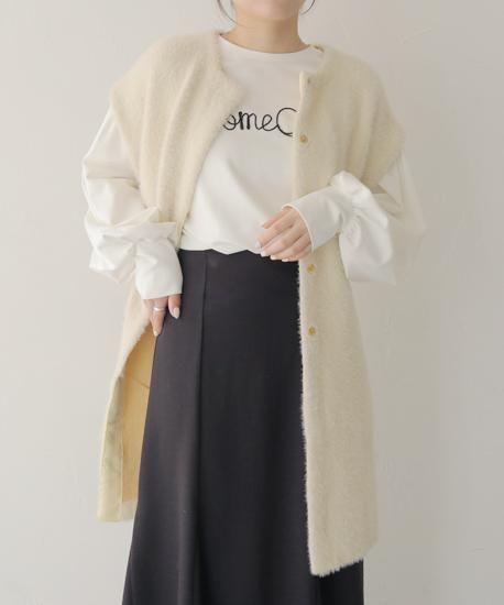 バイカラーテープシャギーニットベスト