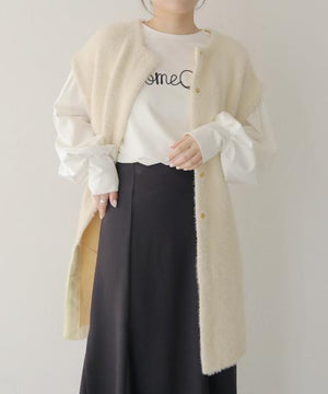 バイカラーテープシャギーニットベスト