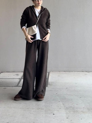 ダブルジップフーディーニットアップ