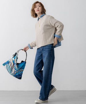 23区DENIM ストレッチ ワイドパンツ