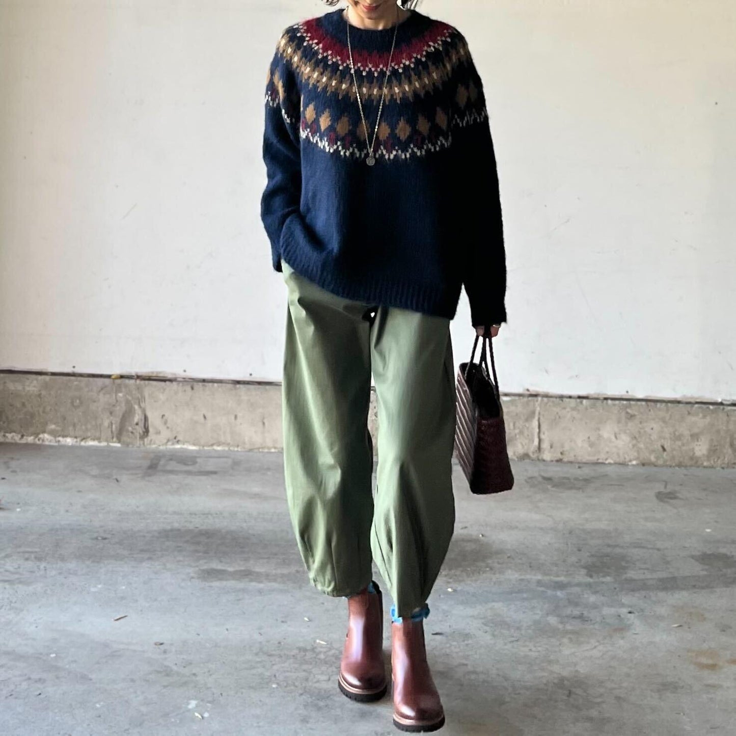 NAVYノルディックニット