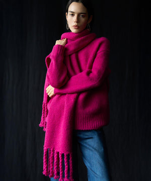 ブラッシュドエアーウール ニット マフラー