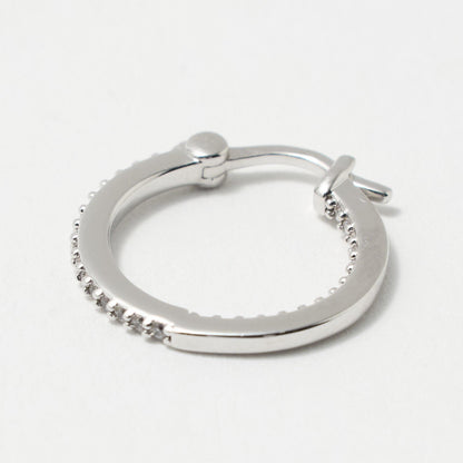 パヴェ ナローフープ ピアス